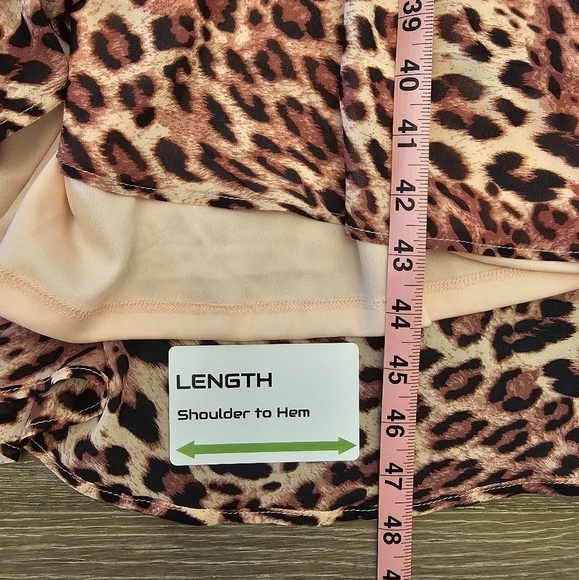 Torrid Size 1 Chiffon Flutter Sleeve Elastic Band Leopard Print Wrap Dress - Picture 14 of 14